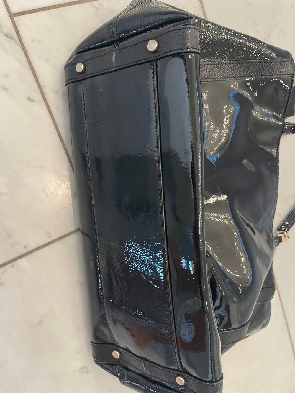 Kate Spade New York black Patent Designer Leather Tote Bag - Classic